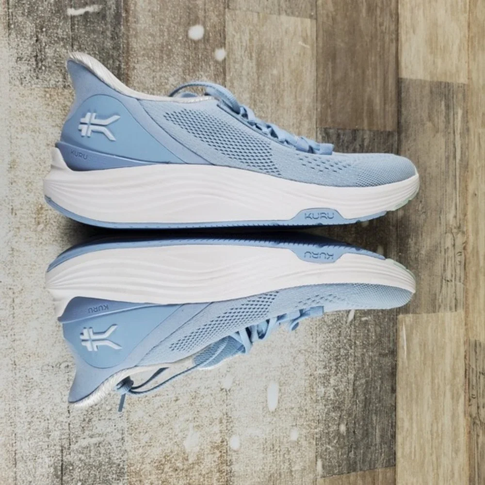 KURU Atom 2 Womens Shoe Sz 10.5 M Running Mist Blue Bright White Lace Up Sneaker